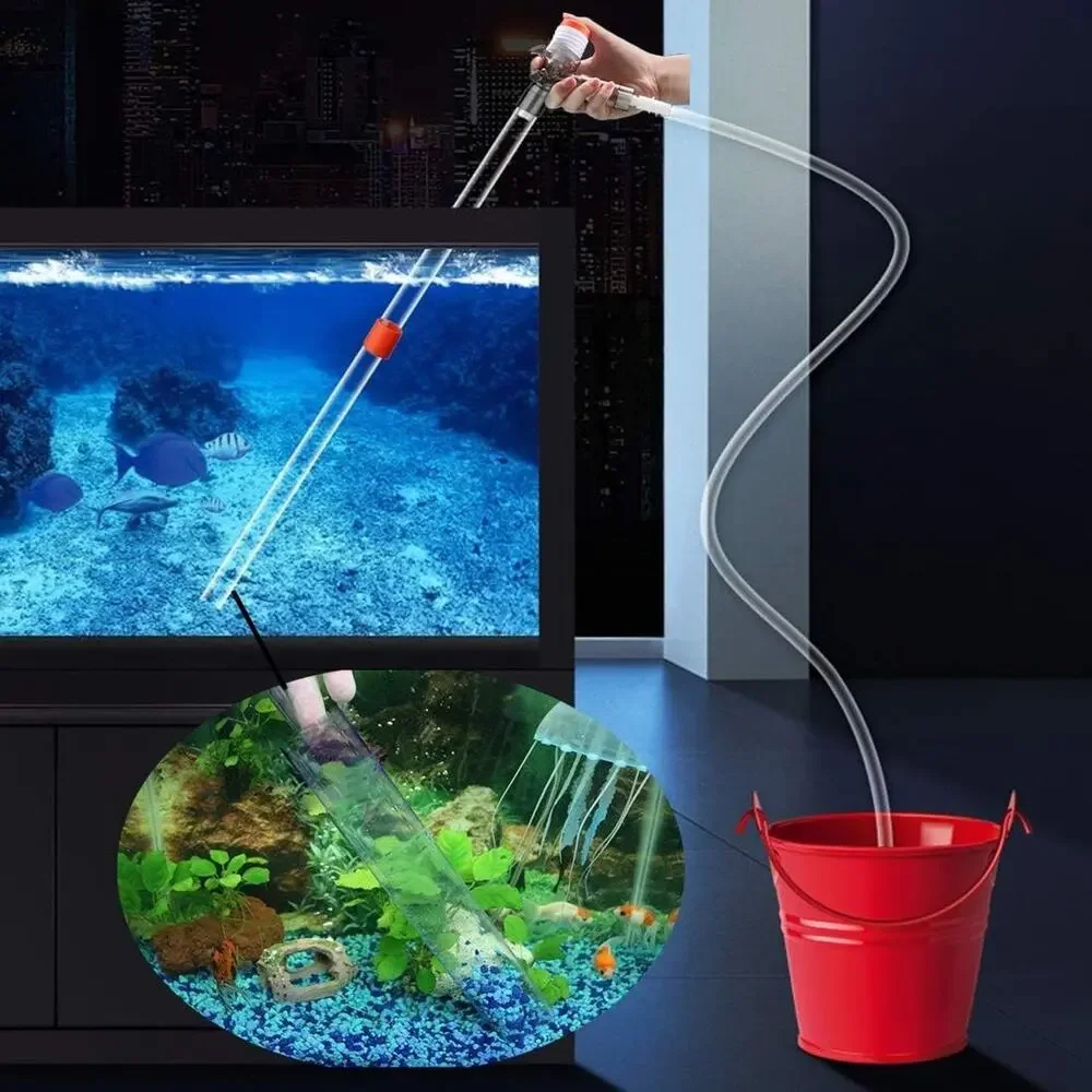 Aquarium Gravel Cleaner Siphon Fish Tank Vacuum Cleaner for Absorb Dirt Wash San
